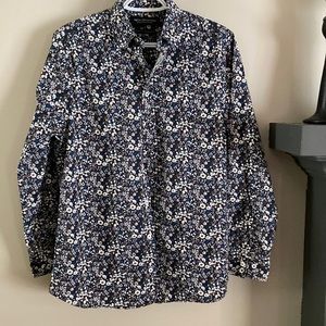 Floral dress shirt with stretch